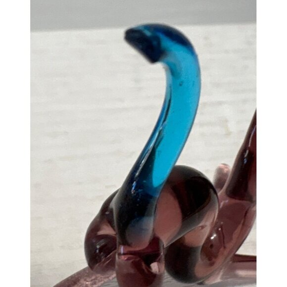 Blown Glass Cat Figurine Blue Tail 2.5" Handcrafted Cat Lovers Unique 2.5" READ - Picture 6 of 8